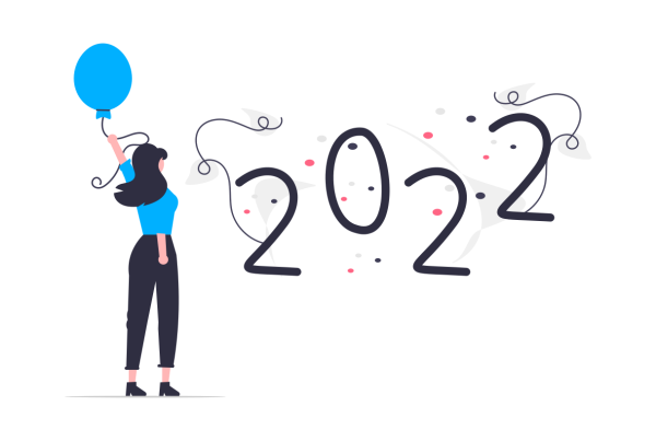 femme fête année 2022